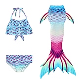 olcso Lányok jelmezei-Sellő Ariel Mermaid Tails Fürdőruha Bikini Hableány Szabadság for Lány Gyermek Álarcos mulatság