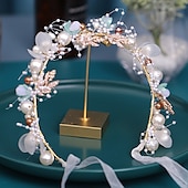 preiswerte Stirnbänder-Haarbänder Haaraccessoire Imitationsperle Kupferdraht Hochzeitsfeier  Abend Hochzeitsbraut Mit Strass Falscher Perlenkopfschmuck Kopfbedeckung Kleid beeindrucken