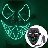 tanie Nowinki-niestandardowa maska na halloween świecąca maska dyniowa głowa krzycząca maska v listowo-zielone włosy krowa kreskówka piłokształtna maska