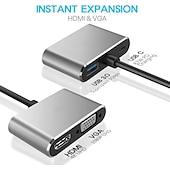 voordelige USB-hubs-4k 30hz type c naar hdmi-compatibele usb c naar hdmi vga pd adapter converter usb 3.0 hub dock voor macbook samsung s20 xiaomi huawei