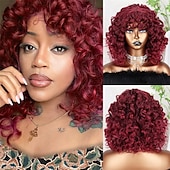 economico Parrucche trendy sintetiche-parrucche afro ricci biondi per donne nere parrucche afro bionde ombre anni &#039;70 per donne parrucche ricci crespi anni &#039;70 biondo mixd marrone