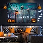 olcso Halloween dekoráció-halloween dekorációk gobelin jack o lámpás tök dekor fal művészet nagy függő gobelin falfestmény dekoráció fénykép háttér takaró függöny otthon hálószoba nappali denevér kísértetház temető