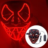 tanie Nowinki-niestandardowa maska na halloween świecąca maska dyniowa głowa krzycząca maska v listowo-zielone włosy krowa kreskówka piłokształtna maska