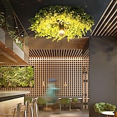 economico Lampade da soffitto con dimmer-Lightinthebox plafoniere led lampada da parete in stile ghirlanda per piante e27 lampadina semi-elettrolitica a forma di ruota in ferro battuto finto pianta verde montaggio a parete bar caffetteria