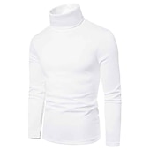 olcso férfi pulóver pulóver-Férfi Garbó Kötöttáru Férfi teknős nyakú jumper Pulóver Kötött Normál felsők Kötött Sima Körgallér Modern Kortárs Munka Hétköznapi viselet Ruházat Ősz Tél Bor Fekete S M L