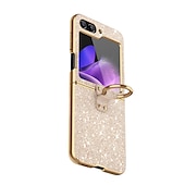 Χαμηλού Κόστους Samsung Θήκη-τηλέφωνο tok Για Samsung Galaxy Z Flip 6 Z Flip 5 Z Flip 4 Z Flip 3 Πίσω Κάλυμμα Φορητά Αντικραδασμική Κορνίζα Επιμεταλλωμένη Ουρανός Λάμψη γκλίτερ TPU PC Μεταλλικό