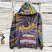 baratos Moletons masculinos com capuz-Homens Abstrato Estampas Abstratas Moletom Moletons Moletom com capuz Manga Longa Moletom com capuz Com Capuz Roupa de rua Impressão 3D Diário Esportes Preto Azul Marinha Imprimir Primavera &amp; Outono