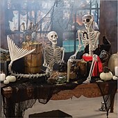 お買い得  ハロウィンの吊るし飾りとテーブルトップ装飾-ハロウィン人魚の骸骨家の装飾 80 センチメートル