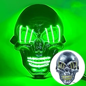 cheap Novelties-halloween ghost head white silver skull light mask led ghost head horror atmosphere mask
