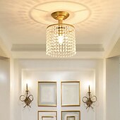 cheap Dimmable Ceiling Lights-Crystal Chandelier Flush Ceiling Light  Raindrop Crystal Pendant Light Decoration for Bedroom Hallway Living Room 110-240V