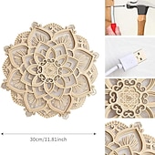 economico Luci decorative-mandala luce notturna lampada decorativa in legno sala yoga luce notturna a led multistrato taglio laser intagliato luce decorazione della parete per la casa soggiorno camera da letto ornamento 1pc