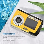 cheap Camera &amp; Photo-4K30FPS Waterproof Camera 56MP Underwater Cameras UHD Video Recorder Selfie IPS Dual Screens(3/2) 10FT Waterproof Digital Camera for Snorkeling on Vacation 1700mAh
