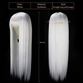 levne Syntetické trendy paruky-bílá paruka rovné bílé paruky pro ženy syntetické barevné platinové bílé paruky cosplay