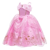 cheap Girls&#039; Costumes-Sleeping Beauty Beauty and the Beast Princess Belle Dress Cloak Flower Girl Dress Cosplay Costume Party Movie Cosplay for Girls&#039; Kid&#039;s Children&#039;s Day Masquerade Wedding Wedding Guest