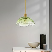 economico Luci Isola cucina-lampada a sospensione a led in vetro lampada da soffitto moderna in vetro soffiato a mano industriale led creativo loft bar cucina lampada da soffitto decorazione della casa installazione rosa verde