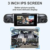 preiswerte Autofestplattenrekorder-Q9 1080p Neues Design / HD / 360 ° Überwachung Auto dvr 170 Grad Weiter Winkel 3 Zoll IPS Autokamera mit Nachtsicht / G-Sensor / Parkmodus 8 Infrarot-LEDs Auto-Recorder