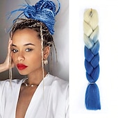 cheap Crochet Hair-Jumbo Braids Crochet Braids Hair Extension Three Tone Ombre Color Rainbow Jumbo Braiding For Twist Braiding Jumbo Box Braiding Hair 1pc/3pcs/5pcs
