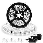 זול תקע רצועת אורות-5 מטר 2x5M סרטי תאורת LED גמישים ערכות תאורה 300-600 נוריות 2,835 SMD 8 מ&quot;מ 1 תושבת הרכבה 1set לבן חם סגול רצועת אורות LED חג ליל כל הקדושים נדבק לבד 12 V