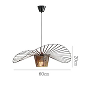 cheap Island Lights-Pendant Lamp Vintage Living Room Chandelier Pendant Lamp 60cm LED Vertigo Lamp Pendant Lights Made of Fibreglass / Polyurethane E27 for Lampshade, Restaurant, Bar, Cafe, Black 110-240V