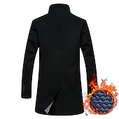 billiga Trenchcoat för män-Herr Vinterkappa Yllekappa Rock Trenchcoat Utomhus Dagliga kläder Höst vinter Polyester Vindtät jacka Ytterkläder Kläder Mode Streetwear Slät Drottning Anne Enkelknäppt med Ett Knapphål