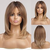 cheap Synthetic Trendy Wigs-Red Wigs for WomenLong Layered Wigs with Bangs Heat Resistant Synthetic Fibre Wigs Halloween Cosplay Party Wigs