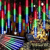 お買い得  ソーラーストリングライト-3M ストリングライト クリスマス流星群ライト LED 2835 SMD 1セット 温白色 ホワイト ブルー 流星群ライト ソーラー駆動 屋外 ホリデー 12 V