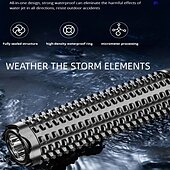 preiswerte taktische Taschenlampen-208 LED Taschenlampen LED Sender 3 Beleuchtungsmodus inklusive USB-Kabel Leicht Für den täglichen Einsatz USB Schwarz