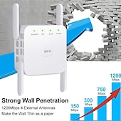 זול ראוטרים אלחוטיים-5GHz wifi repeater אלחוטי wifi extender 1200mbps wi-fi מגבר 802.11n מגבר אות wifi לטווח ארוך 2.4g wifi repiter