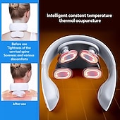 cheap Body Massager-Wireless Electronic Neck Massager 4D Shiatsu Cervical Massager Stiff Neck Massage Health Care Therapy Pulse Pain Relief