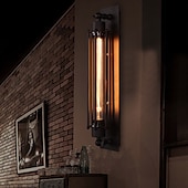 cheap Wall Sconces-Industrial Wall Lights Metal Pipe Wall Light Retro Water Pipes Steampunk Design Flute Art for Living Room Bedroom Restaurant Attic Bar Cafe 110-240V