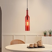 economico Luci Isola cucina-lampada a sospensione a led per bottiglia di vetro, lampada a sospensione in vetro per bottiglia di birra, lampada a sospensione vintage per bar, lampada a sospensione retrò industriale per bar,