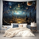 abordables paysage tapisserie-Fantasy Star Orbite Tapisserie suspendue Art mural Grande tapisserie murale Décor Photographie Toile de fond Couverture Rideau Maison Chambre Salon Décoration
