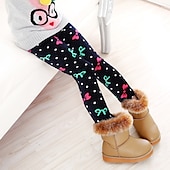 economico Pantaloni e gonne-Bambino Da ragazza Ghette Con cuori Attivo Esterno 7-13 anni Autunno Leopardata Puntini blu navy Cuori colorati