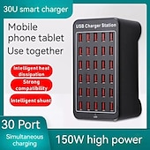 Χαμηλού Κόστους Περιφερειακά Η/Υ-150w φορτιστής πολλαπλών usb 30 θύρες USB σταθμός γρήγορης φόρτισης universal carregador portatil για iphone 13 samsung xiaomi ipad tablet