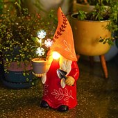 economico Luci paesaggistiche-Luce Solare Da Giardino Gnomi Statua Resina Cortile Luce Esterna Impermeabile Decor Passerella Cortile Resina Artigianato Patio Balcone Decorazione