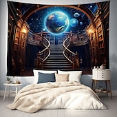 billige Planet Tapestry-fantasi planetarium hengende billedvev veggkunst stor billedvev veggmaleri dekor fotografi bakteppe teppe gardin hjem soverom stue dekorasjon