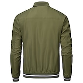 economico Giubbotti Casual-Per uomo Giacca Leggera Giacca Estiva Giacca a vento Giacca di transizione All&#039;aperto Vacanza Caldo Autunno Inverno Semplice Moda Streetwear Collo alla coreana Regolare Nero Bianco Giallo Blu Verde