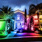 cheap Outdoor Spotlights-Colorful RGB Solar Lawn Lamp Ground Plug-in Floodlight Outdoor High Brightness Courtyard Landscape Lighting Tree Spotlight Foldable High Brightness Lighting