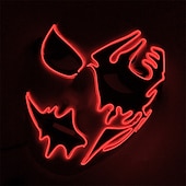 cheap Novelties-Neon Light LED Mask LED Halloween Scary Mask Cosplay Party Masque Masquerade Masks Halloween Costume Carnival Glow Party Props