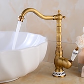 cheap Rotatable-Vintage Kitchen Faucet Sink Mixer Taps, Single Handle Vessel Tap with Cold and Hot Hose