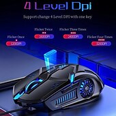 Недорогие Мыши-игровая мышь с низким уровнем шума, 7 цветов, подсветка, 6 клавиш, противоскользящая механическая мышь, USB проводная игровая мышь для ПК и ноутбуков