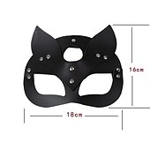 economico Maschera di Halloween &amp; Accessori-femminile sexy mezza faccia volpe gioco di ruolo maschera di pelle di gatto rivetto collare punk halloween festa trucco palla fantasia maschera pelle dell&#039;unità di elaborazione maschera di volpe