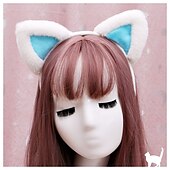 cheap Hair Styling Accessories-Handmade Cute Lolita Hair Ornaments Animal Ears Headdress Cosplay Props Lo Mother Cat&#039;S Ears (Steamed Cat-Ear Shaped Bread) Hair Hoop
