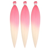 cheap Crochet Hair-Ginger Golden Ombre Braiding Hair Pre Stretched Kanekalon Braiding Hair Box Braids Human Hair Extensions 26 inch