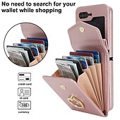 お買い得  サムスン用ケース-電話 ケース 用途 サムスンのギャラクシー Zフリップ6 Z Flip 5 Z Flip 4 Z Flip 3 ウォレットカードケース バンカーリング ストラップ付き 紛失・盗難防止 レトロ風 PC PUレザー