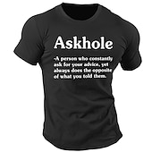 abordables Camiseta gráfica para hombres-Camiseta de hombre Askhole una persona que constantemente pide tu consejo camiseta sarcástica divertida de algodón de manga corta camiseta gráfica negra azul oscura moda al aire libre