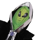 billige Guttens Halloween-kostymer-Barn Gutt Halloween Kappe Yttertøy Tegneserie Langermet Frakk Ytelse Mote Alien-sjef Høst Vinter 7-13 år
