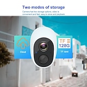abordables Caméras IP d&#039;intérieur-batterie intégrée hd 1080p wifi caméra ip caméra de surveillance à domicile sans fil caméra étanche extérieure vision nocturne infrarouge suivi intelligent caméra de vidéosurveillance audio