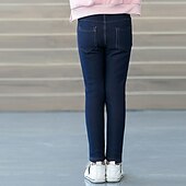 preiswerte Unterteile-kinderkleidung Mädchen Hose Feste Farbe Modisch Tasche Outdoor 7-13 Jahre Herbst Schwarz Dunkelblau