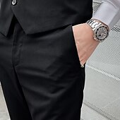 cheap Formal Suits-Men&#039;s Wedding Suits Homecoming Suits Black Yellow Business Formal Solid Colored Standard Fit 3 Piece Single Breasted One-button